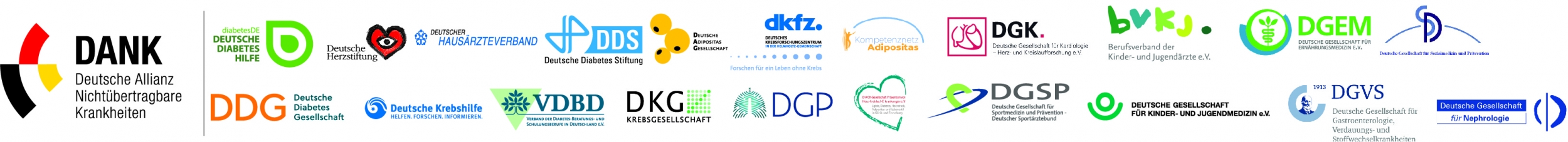 Logos der an DANK teilnehmenden Verbände